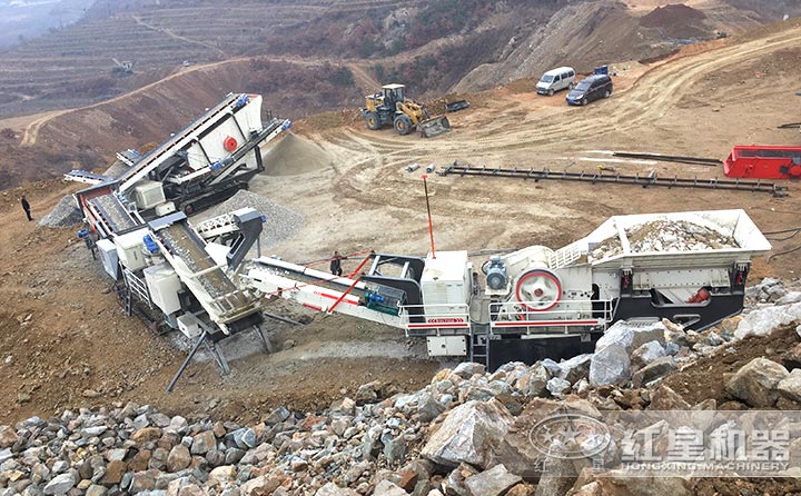 作业直接有效的移动石子机工作现场 作业直接有效的移动石子机工作现场