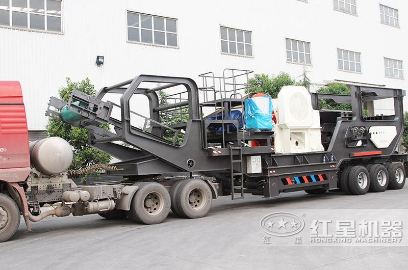 车载移动青石磨砂机:配鄂破机 车载移动青石磨砂机:配鄂破机