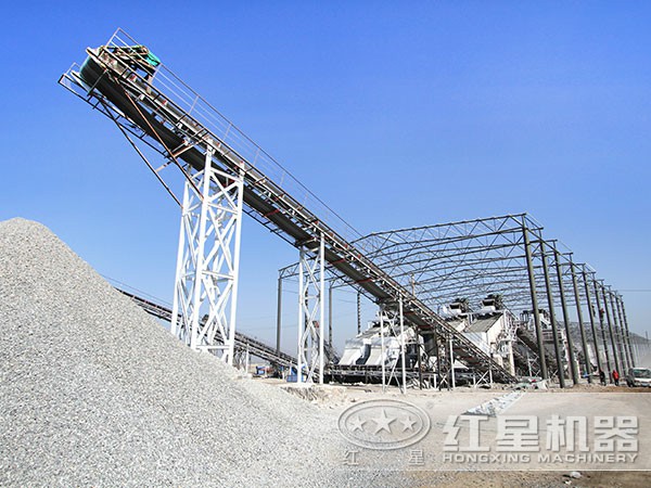 配1520反击破和给料机石子生产线现场 配1520反击破和给料机石子生产线现场