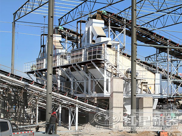 配1520反击破和给料机的石子生产线 配1520反击破和给料机的石子生产线