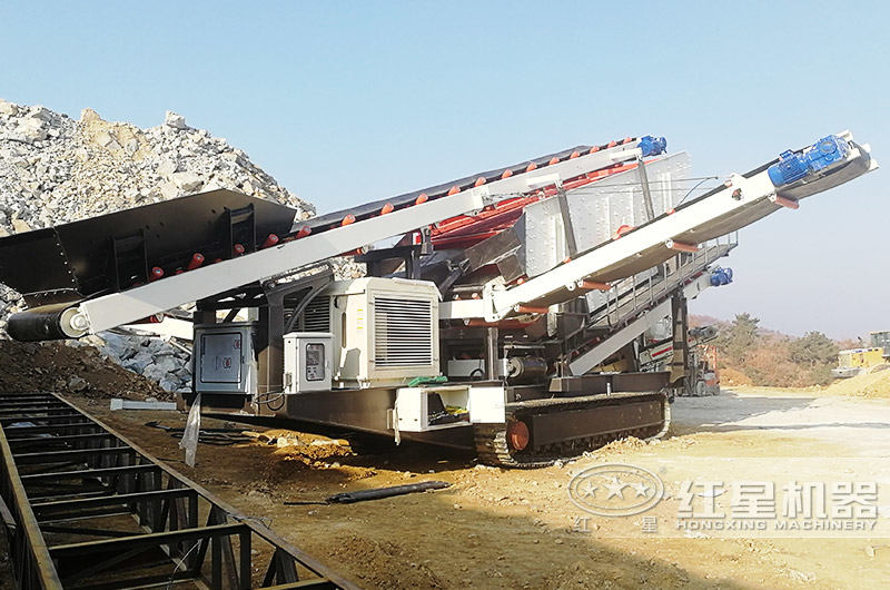 每小时产100方石子的履带移动破碎站占地小 每小时产100方石子的履带移动破碎站占地小