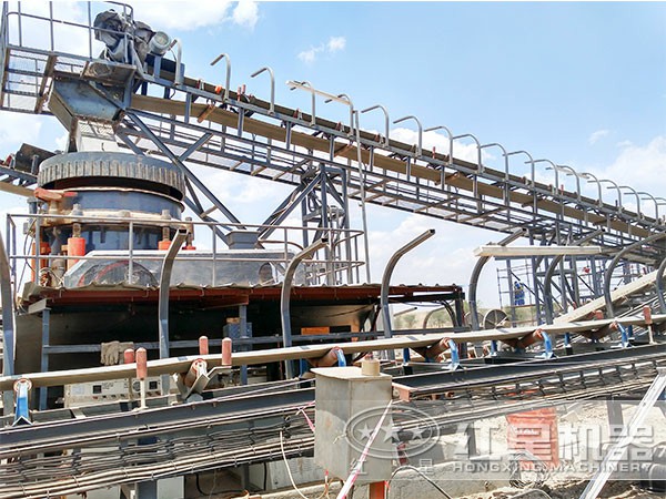 石灰石复合型圆锥破碎机环保破碎现场 石灰石复合型圆锥破碎机环保破碎现场