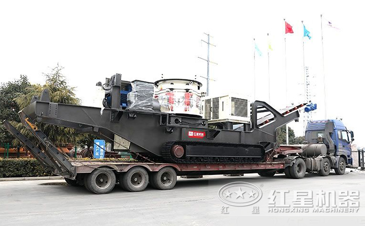 履带移动建筑垃圾圆锥破+筛分一体机