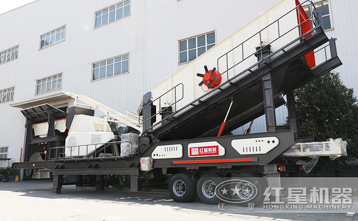 石英石移动重锤破+筛分一体机,一次成型,占地面积小,砂厂必备