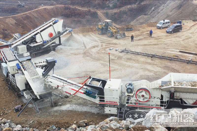 山东时产300吨青石破碎生产线现场 山东时产300吨青石破碎生产线现场