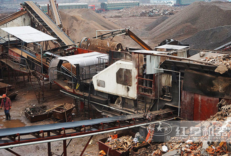轮胎移动建筑垃圾制沙生产线