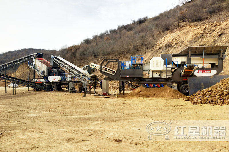 河南信阳全自动流动碎石打沙机生产线现场 河南信阳全自动流动碎石打沙机生产线现场