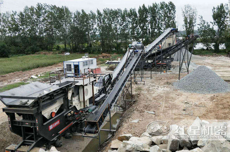 安徽全自动流动碎石打沙机生产线现场 安徽全自动流动碎石打沙机生产线现场