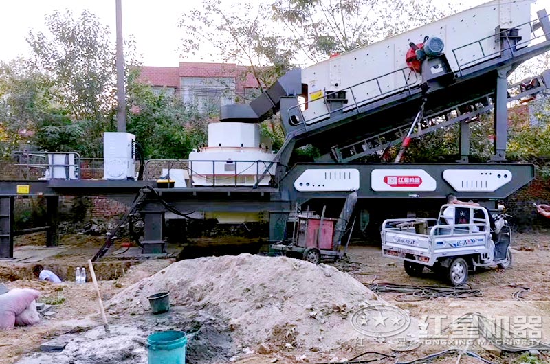 移动制沙机工作现场实拍图 移动制沙机工作现场实拍图