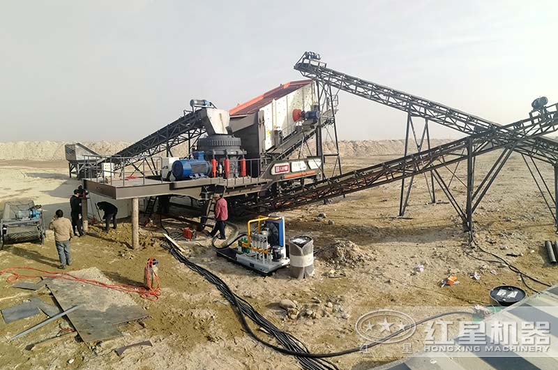 小型移动石头粉碎机工作现场图片 小型移动石头粉碎机工作现场图片