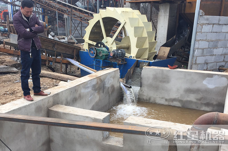 轮斗式洗砂机作业现场 轮斗式洗砂机
