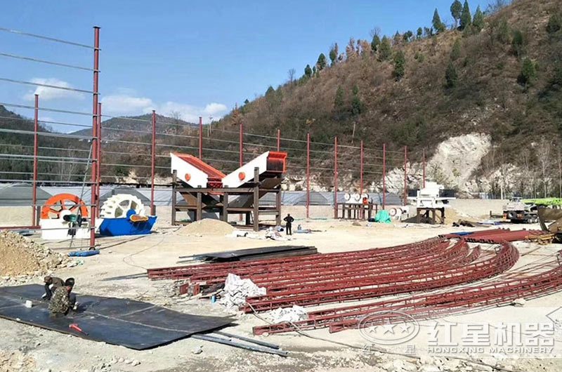 石子加工设备安装现场 石子加工设备安装现场