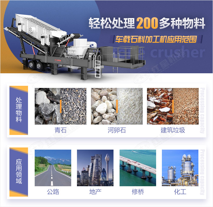 移动石子粉碎一体机适用物料 移动石子粉碎一体机适用物料